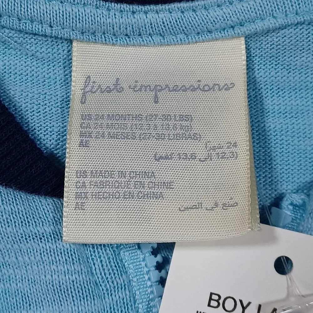 First‎ Impressions Baby Boys Smile Full-Zip Jacket Blue On Blue Size24 months
